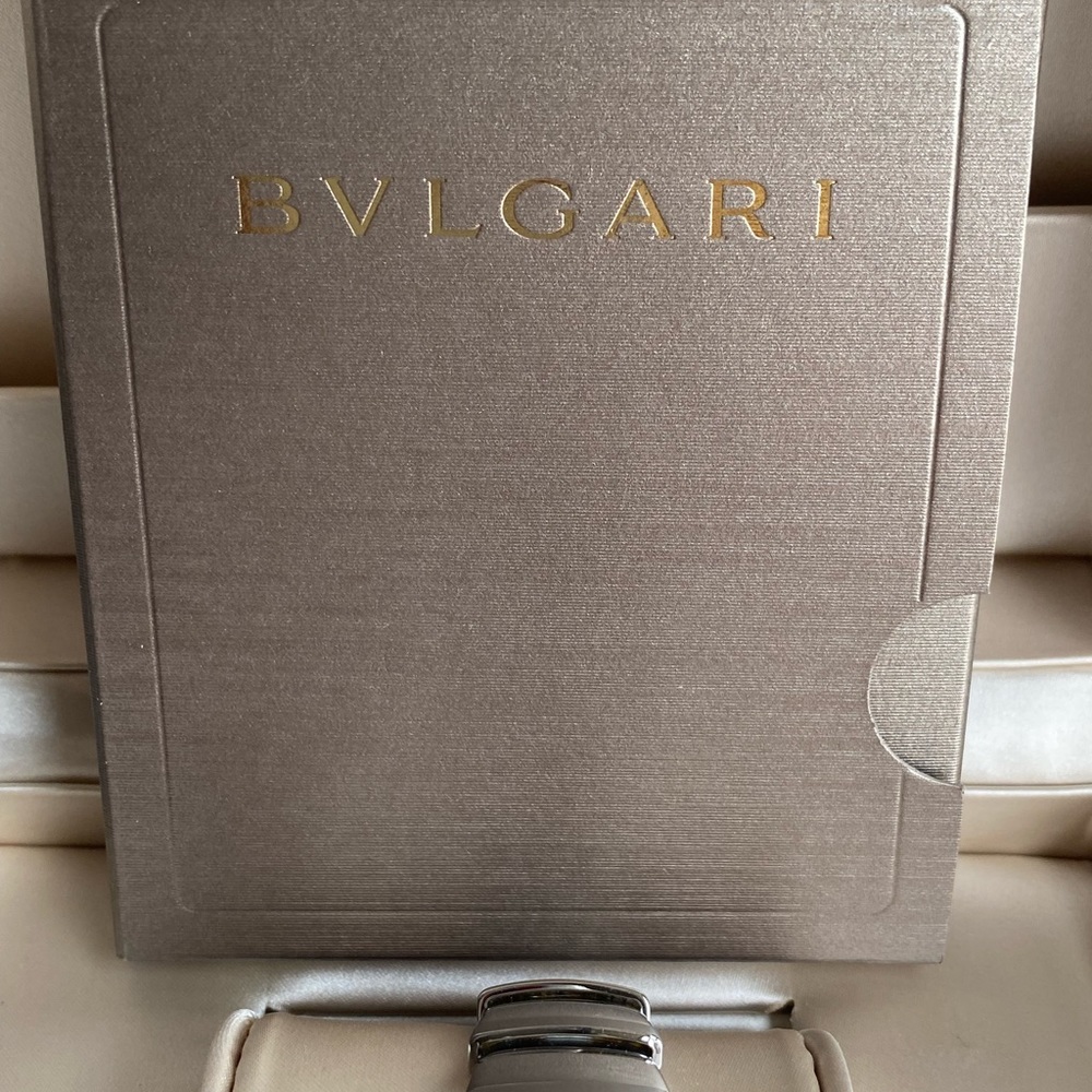 Bvlgari brand new in a box mens stainless steel with factory fitted diamonds - Picture 9 of 10